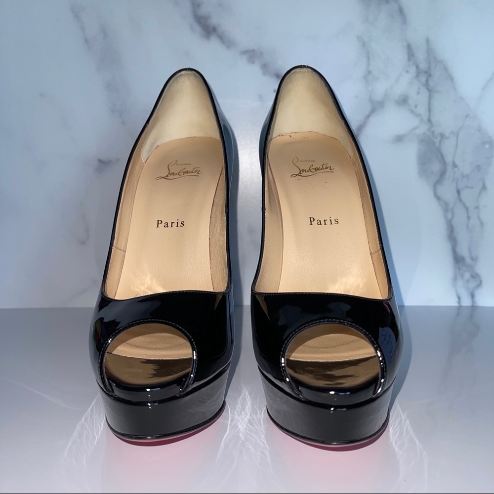 Christian Louboutin Lady Peep Black Patent Size 42 - Picture 9 of 10
